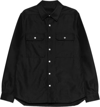 Rick Owens Jas met borstzakken en knopen - Heren - Spijkerjassen - Zwart - XL - Katoen - Jassen