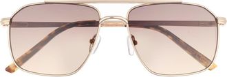 AIRE Equator 55mm Aviator Sunglasses in Gold /Tort /Brown Grad at Nordstrom