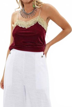 Aratta Velvet Dreams Cami In Dark Fuchsia