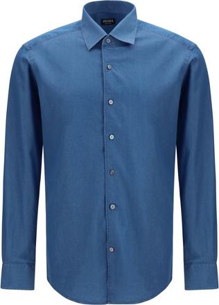 Ermenegildo Zegna Blue Regular Solid Shirt