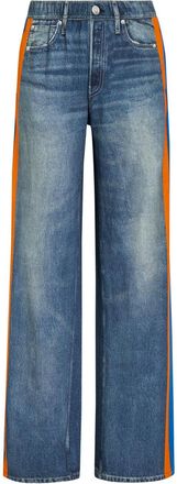 Rag & Bone Rag & Bone Striped Denim-print Cotton Track Pants - Orange - XS (UK6 / XS)