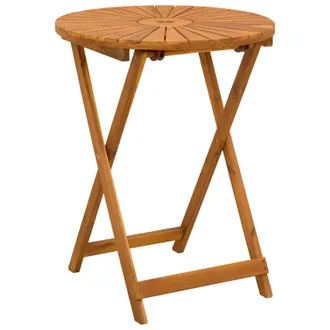 vidaXL Mesa De Jard&iacute;n Plegable Natural &Oslash;60 X 75 Cm Vidaxl