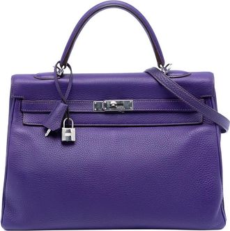Herm&egrave;s Pre-owned Hermes Clemence Kelly II Retourne 35 Ladies [R]