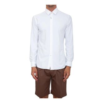Corneliani Camicia Bi-elastic Shirt - Heren - Zakelijke Overhemden - Wit - 4XL - Leer - Overhemden