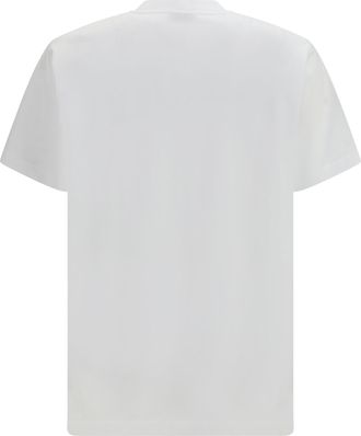 Moschino Mens Logo Printed T-Shirt Fantasia Bianco Cotton T-Shirts And Polos