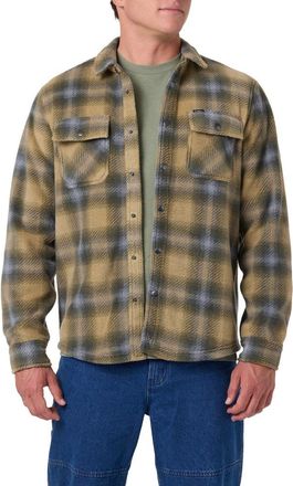 O'Neill Glacier Plaid Superfleece Snap-Up Overshirt in Twill at Nordstrom, Size Xx-Large