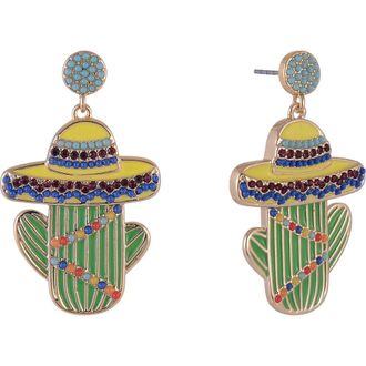 Hallmark Sombrero Cactus Stone Earrings in Green at Nordstrom