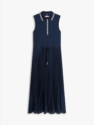 Tommy Hilfiger 1985 Pleated Sleeveless Midi Polo Dress