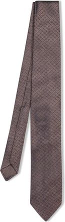 Lardini Elegante Micro Patroon Beige Blauwe Stropdas - Heren - Stropdassen - Veelkleurig - ONE Size - Accessoires