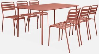 Sweeek Mesa De Jard&iacute;n De Metal Con 6 Sillas