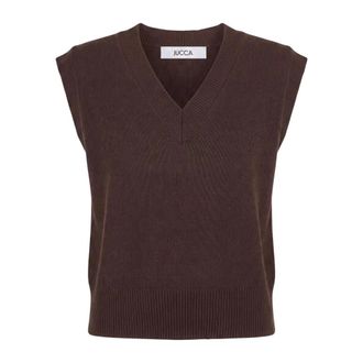 Jucca Maglia Scollo a V - - Knitwear - Donna - Marrone - M