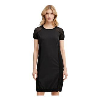 Liu Jo Rechte Mini Jurk - Dames - Korte kleedjes - Zwart - S - Katoen - Kleedjes