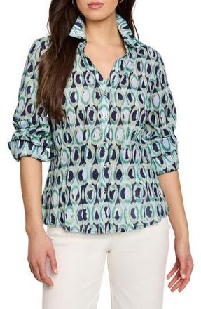 Nic+Zoe Ikat Rings Button-Up Shirt in Green Multi at Nordstrom Rack, Size Xx-Large