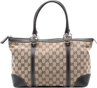Gucci Pre-owned Handbags, female, Brown, Size: ONE SIZE Pre-owned Canvas Tote
