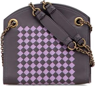 Bottega Veneta Borsa a spalla Intrecciato in nappa con catena 2012-2025 - Grigio