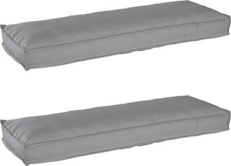 vidaXL Pallet Cushion Set 2 pcs Grey 120 x 40 x 8 cm Oxford fabric Vidaxl
