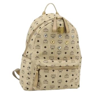 MCM Pre-owned Backpacks, female, Beige, Size: ONE SIZE Pre-owned PVC Leather Backpack
