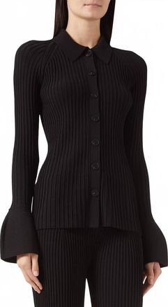 Alexis Olena Rib-Knit Top In Black