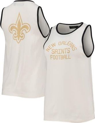 Junk Food Womens Junk Food White/Black New Orleans Saints Throwback Pop Binding Scoop Neck Tank Top at Nordstrom, Size Xx-Large