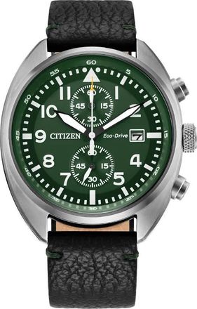 Citizen Chronograph Eco-Drive Green Dial Mens Watch CA7041-07X