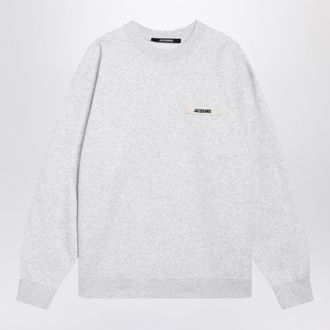 Jacquemus Hellgraues Sweatshirt mit Gros Grain-Logo