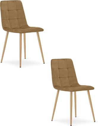 OEM Silla Kara - Terciopelo Marr&oacute;n / Patas Color Madera X 2