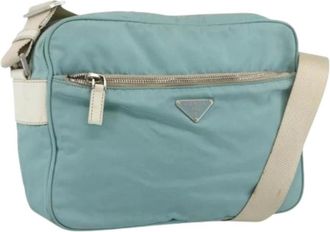 Prada Pre-owned Cross Body Bags, female, Blue, Size: ONE SIZE Pre-owned Vintage Nylon Shoulder Bag