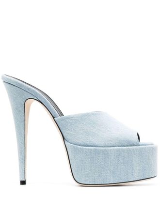 PARIS TEXAS 145mm Marina denim sandals - Blue