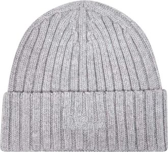 MC2 Saint Barth Geribbelde gebreide wollen muts in grijs - Heren - Hoeden - Grijs - ONE Size - Wol - Accessoires