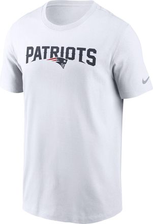 Nike New England Patriots Primetime Wordmark Essential Nike Mens NFL T-Shirt in White | N19910A8K-NNM