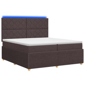 vidaXL Letto Box Spring Led Con Materasso Marrone Scuro 200 X 200 Cm Vidaxl