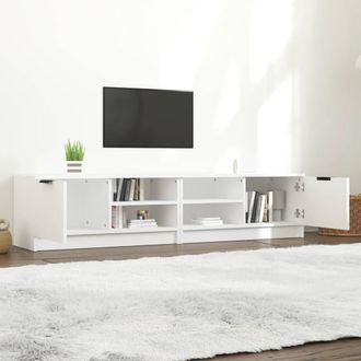 Berkfield Home TV Cabinets 2 pcs White 80x35x36.5 cm Engineered Wood