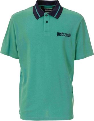 Just Cavalli Polo Shirt - Heren - Polos - Groen - S - Katoen - Tops