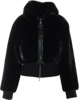 Pinko Bagels Faux Fur Bomberjack - Dames - Jassen - Zwart - L - Jassen
