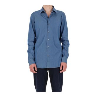 Ermenegildo Zegna Camicia in denim collo paramontura - male - Zegna - Denim Shirts - Blue - XL - Shirts