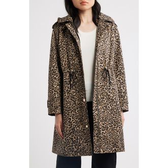 Michael Kors Hooded Trench Coat in Cheetah at Nordstrom, Size X-Small