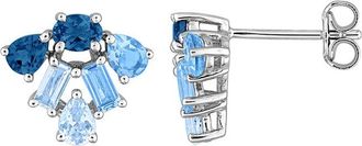 Rina Limor Silver 2.28 Ct. Tw. Blue Topaz Stud Earrings