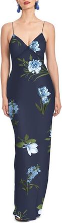 Sachin & Babi Alta Floral A-Line Gown in Night Sky Blue Oculata at Nordstrom, Size 10