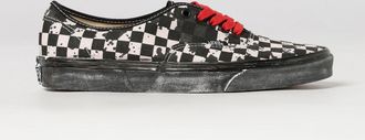Vans Authentic Checkerboard Low-Top Sneakers in Cotton Canvas with Distressed Effect