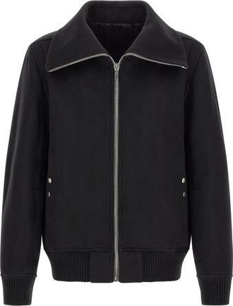 Rick Owens Black Solid Wool Jacket