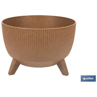 cofan Cofan - Maceta Con Patas Y Filtro De Drenaje Color Marr&oacute;n Wpc &Oslash; 290 X 230 Mm 9,3 L Caja 5 Unid