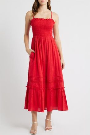 Cleobella Magnolia Ruffle Trim Maxi Dress in Goji Berry at Nordstrom, Size X-Large