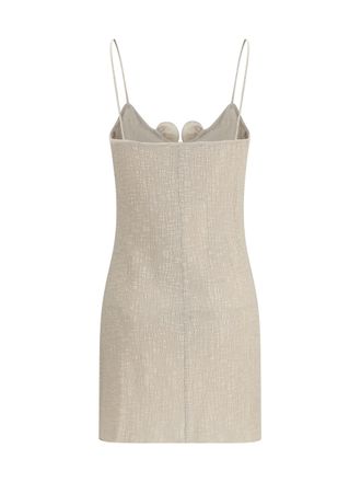 Magda Butrym Floral-Embellished Cr&ecirc;pe Beach Mini Dress - Beige