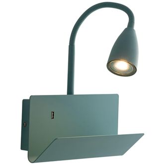 Luce-Ambiente-Design Aplique de metal verde con brazo flexible