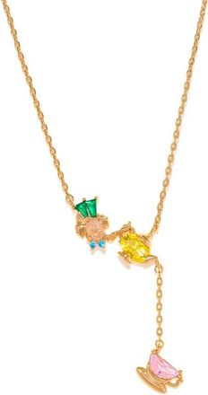 Girls Crew x Disney Alice in Wonderland Y-Necklace in Gold at Nordstrom