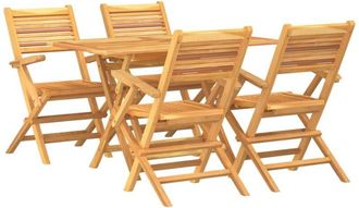 vidaXL Vidaxl - Juego De Comedor Para Jard&iacute;n 5 Piezas Madera Maciza De Teca