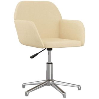 vidaXL Silla De Oficina Giratoria Tela Color Crema Vidaxl