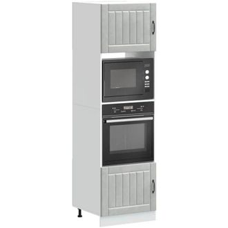 vidaXL vidaXL Armadi Forno 2 pz Lucca Grigio Cemento in Legno Multistrato