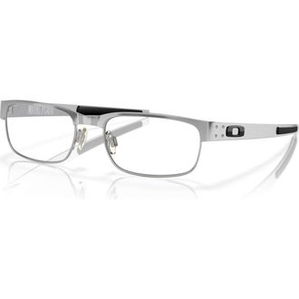 Oakley 55mm Rectangle optical glasses in Silver at Nordstrom