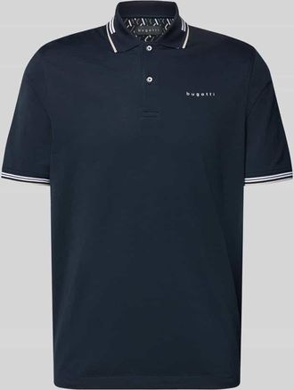 Bugatti Regular Fit Poloshirt mit Logo in Marine, Gr&ouml;&szlig;e XXXL